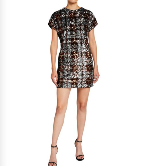 Aidan Mattox Dresses & Skirts - Aidan By Aidan Mattox Plaid Sequin Cap-Sleeve
